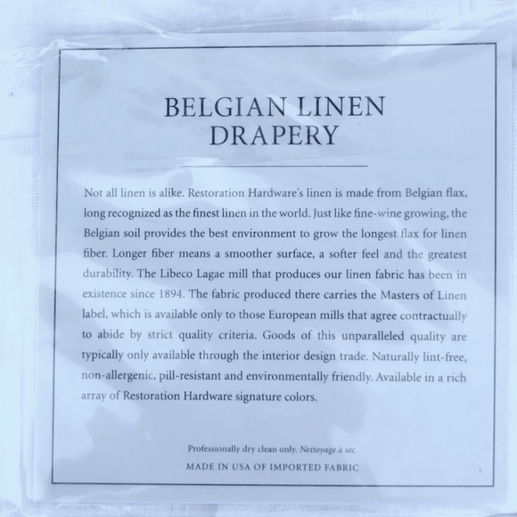 RH Optic White Sheer Belgian Linen Drapery Rod Pocket - Picture 6 of 10